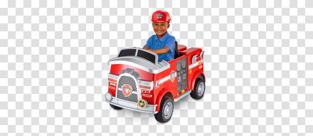 Paw Patrol Marshall Fire Truck Ride On Cars For Kids Kid Walmart Paw Patrol Toys, Vehicle, Transportation, Person, Human Transparent Png