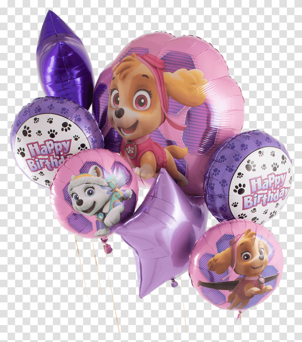 Paw Patrol Pink D Birthday Bunch Pink Paw Patrol Balloons, Toy, Figurine, Sphere Transparent Png