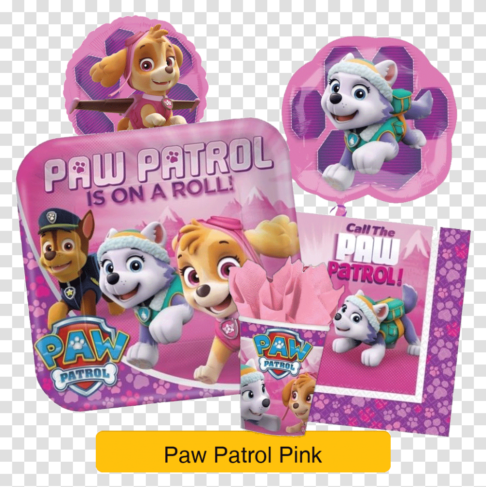 Paw Patrol Pink Skye Paw Patrol Party Supplies, Toy, Figurine, Plush, Rubber Eraser Transparent Png