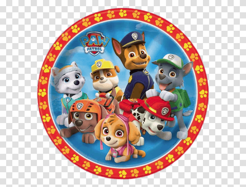 Paw Patrol Round Emblem Paw Patrol 9in Party Plates, Label, Super Mario, Dvd Transparent Png