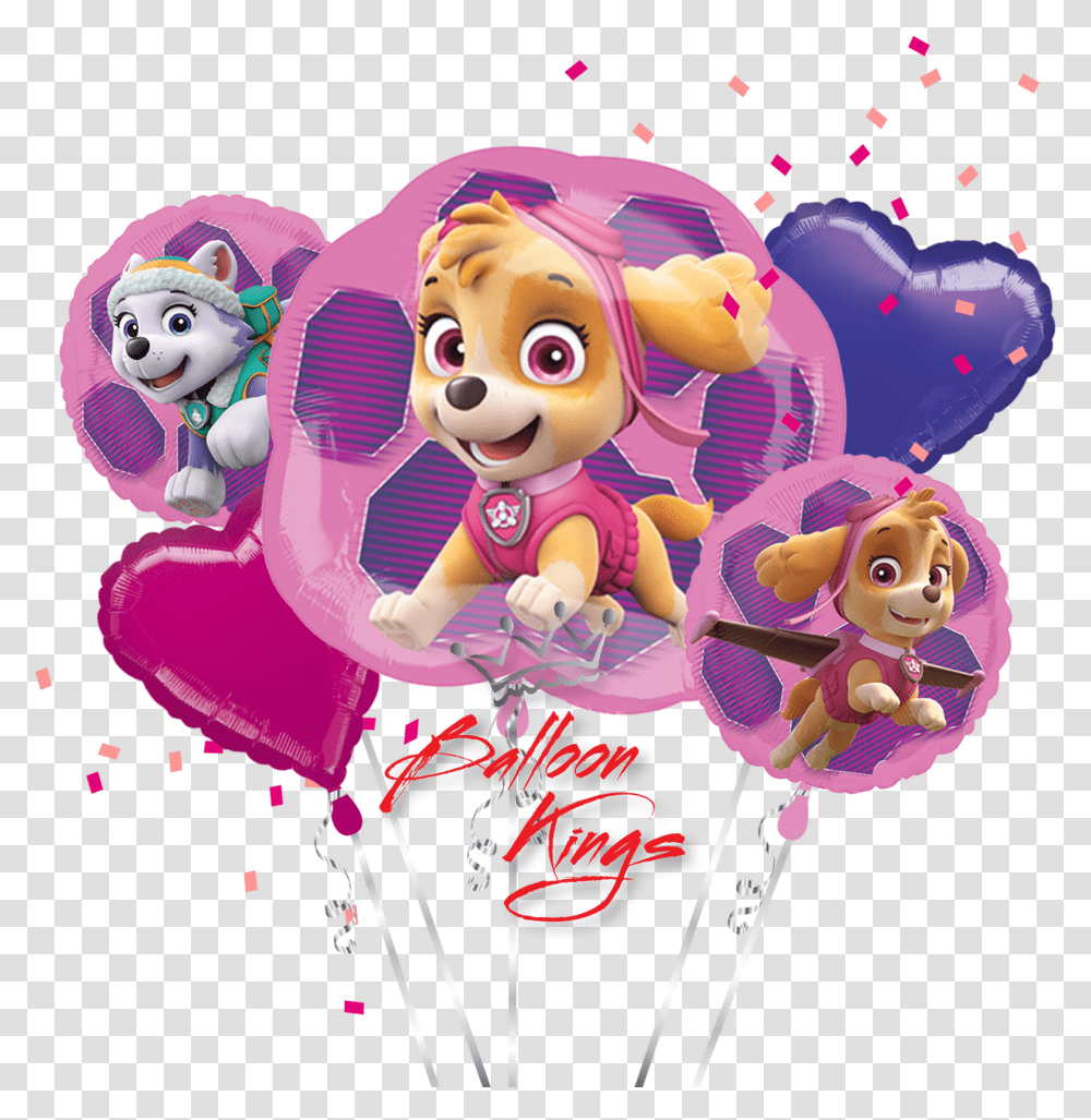 Paw Patrol Skye And Everest Bouquet, Paper, Purple Transparent Png