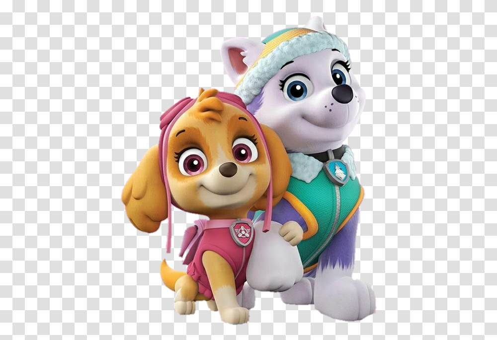 Paw Patrol Skye And Everest, Doll, Toy, Figurine, Crowd Transparent Png