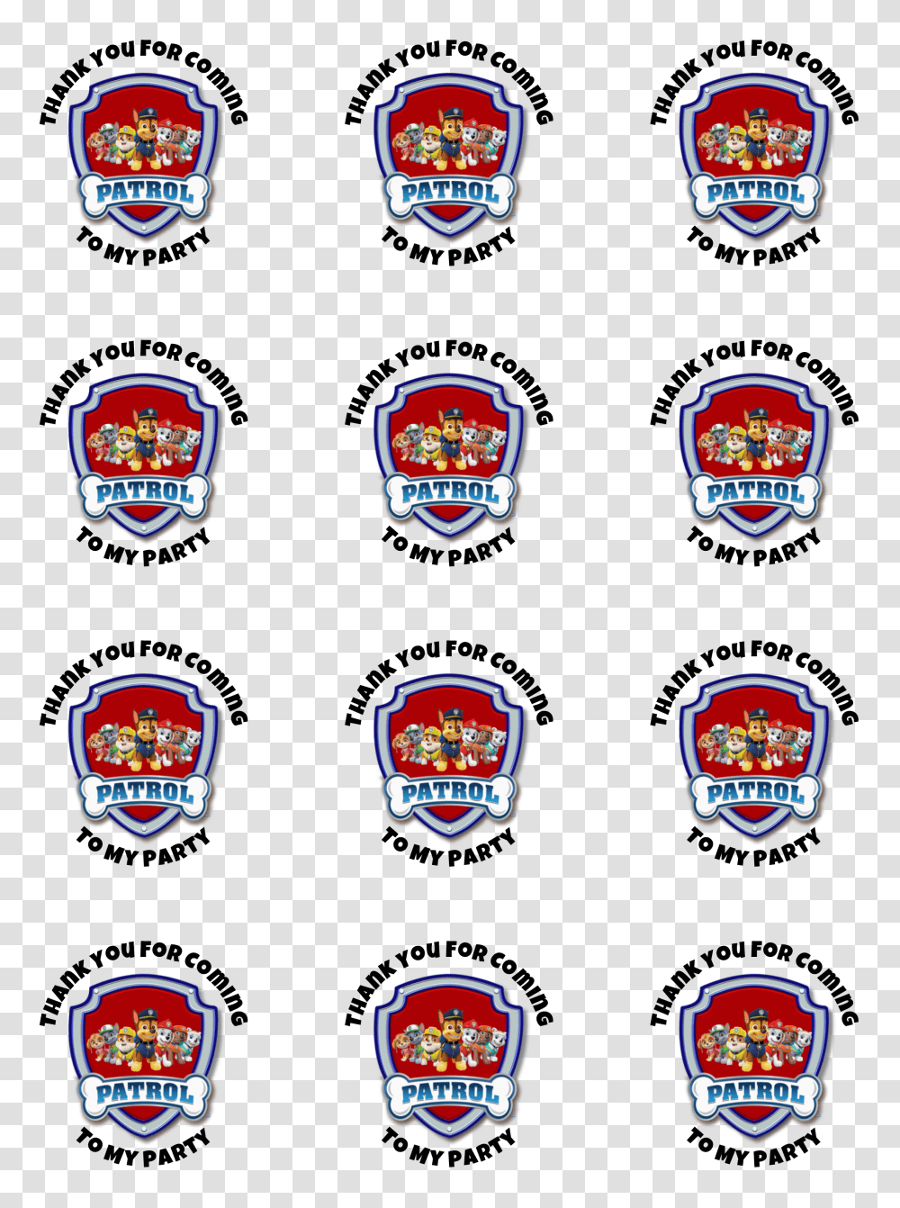 Paw Patrol Stickers Face On A Cake, Logo, Trademark, Label Transparent Png
