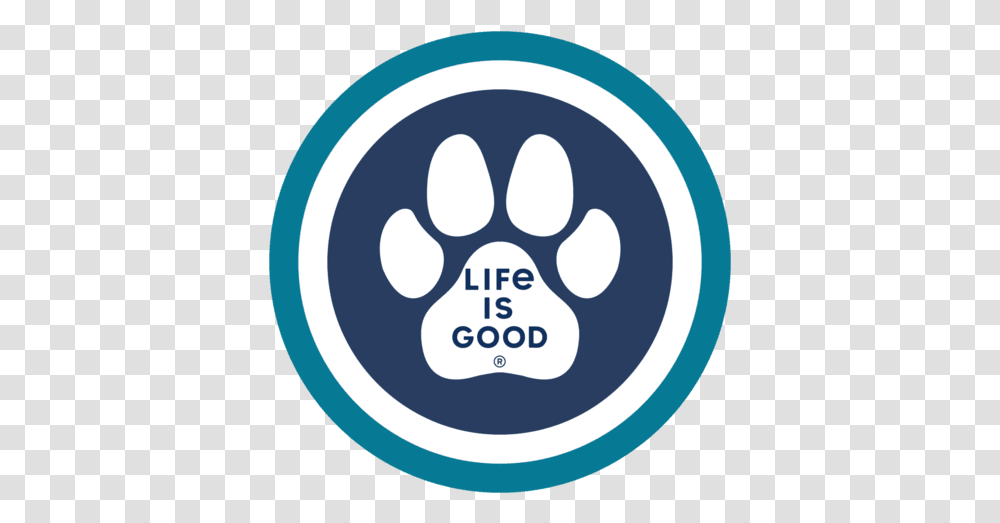 Paw Print Circle Sticker By Life Is Good O Kan Do, Hand, Symbol, Logo, Trademark Transparent Png