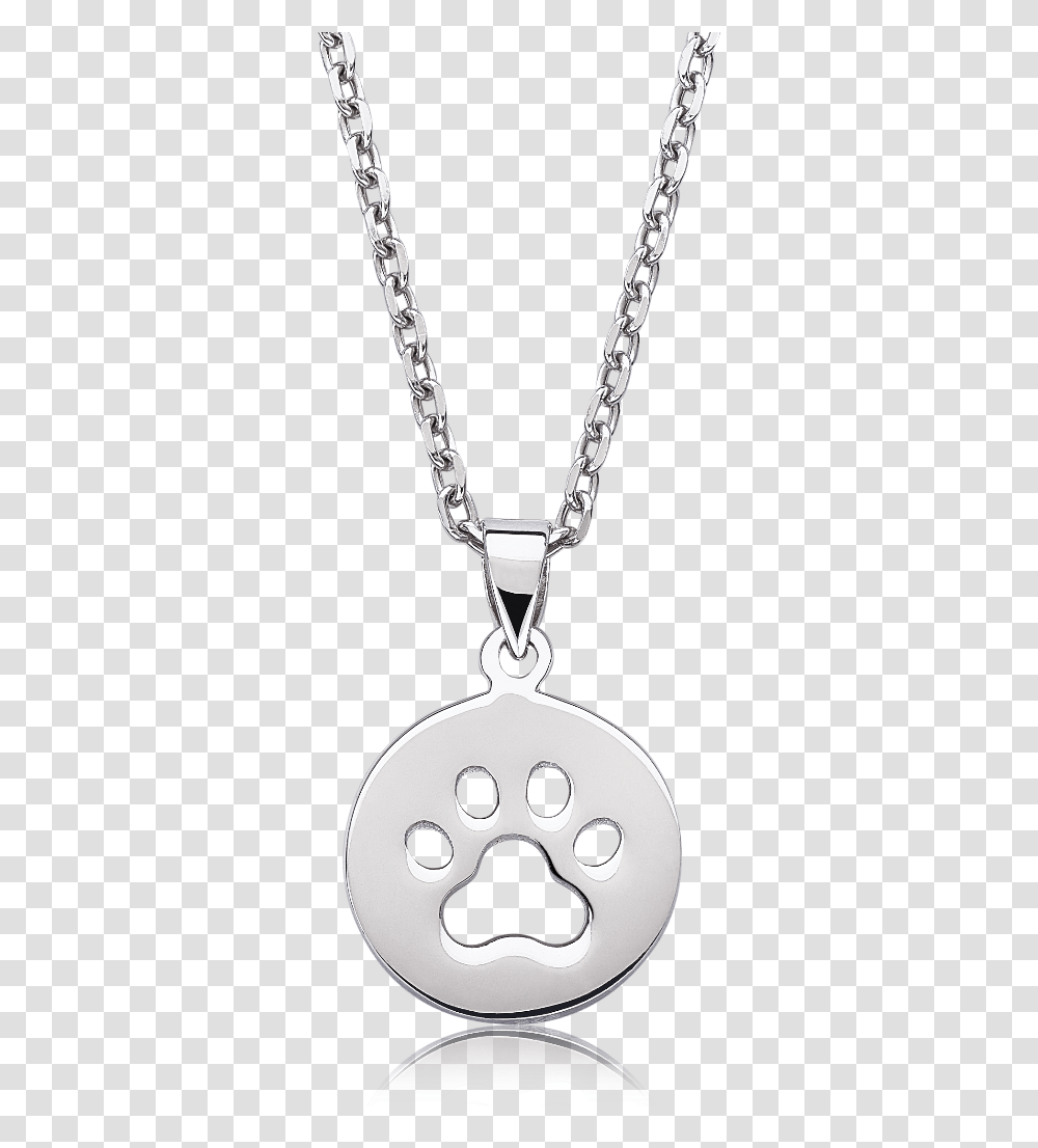 Paw Print Medal Pendant In Sterling Silver Paw Print Sterling Silver Necklace, Locket, Jewelry, Accessories Transparent Png