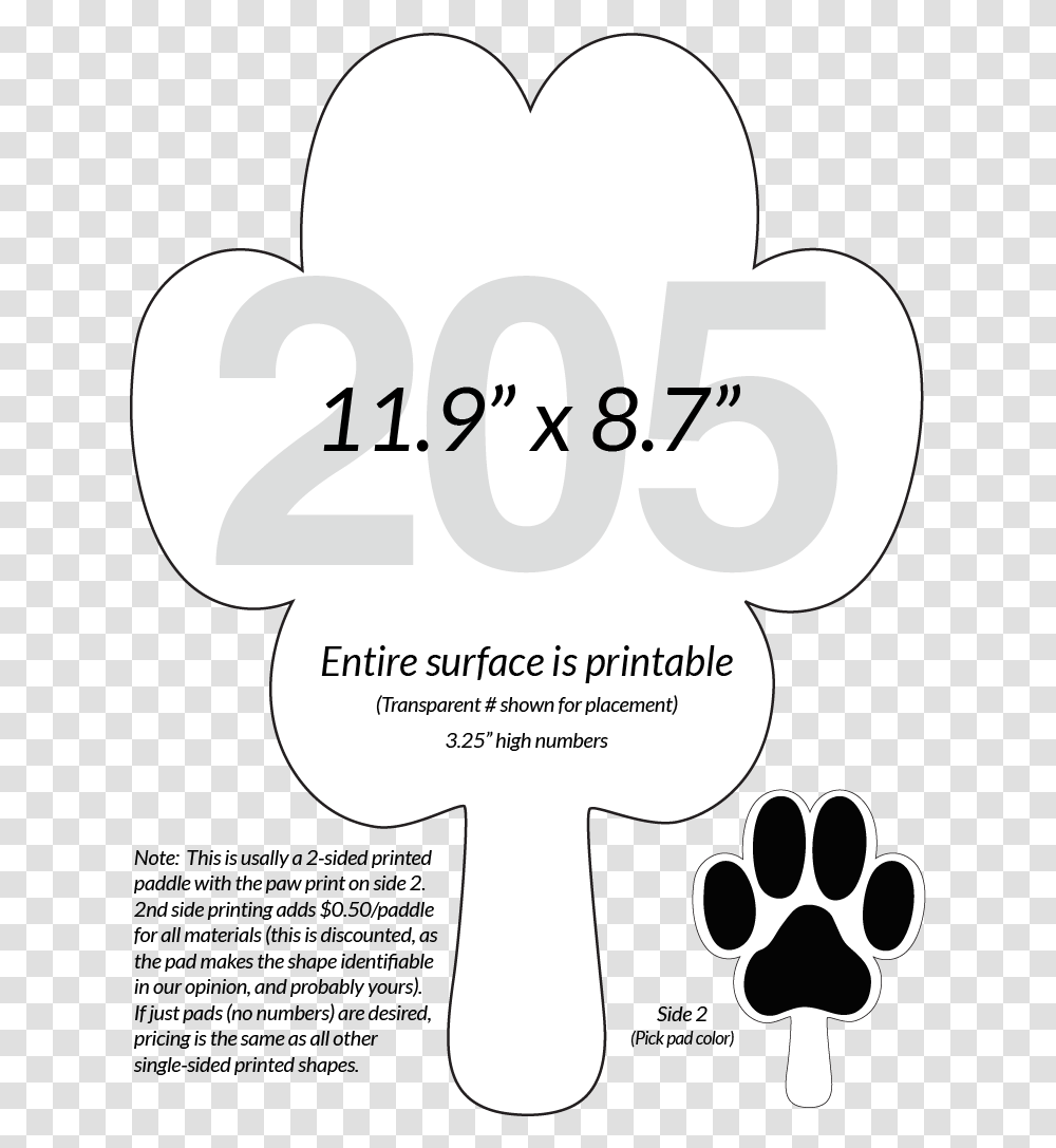 Paw Print Paw Pad Shaped Numbered Paddles Hand Hmmm Ok, Footprint, Poster Transparent Png
