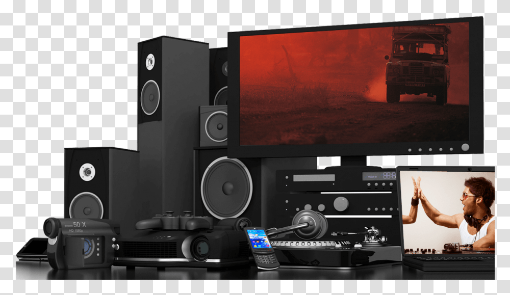 Pawn Electronics At B And B Loans Home Electronics, Person, Stereo, Speaker, Truck Transparent Png
