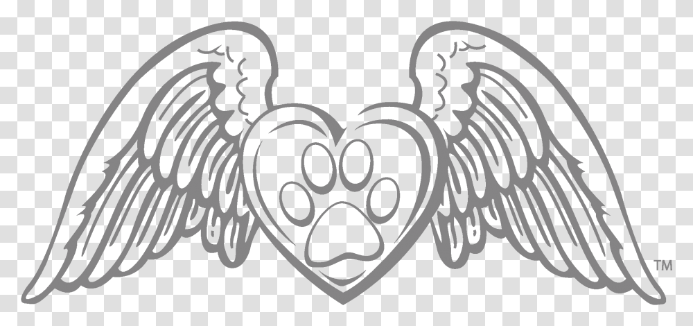Pawprint Drawing Paw Print Angel Wings, Stencil, Label Transparent Png