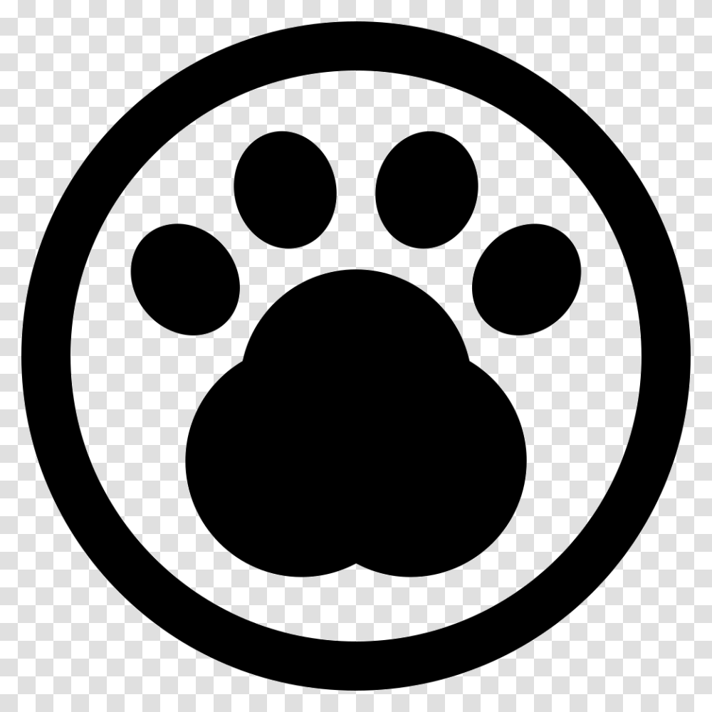 Pawprint In A Circle Of Pet Hotel Sign Pet Icon, Stencil, Footprint, Logo Transparent Png