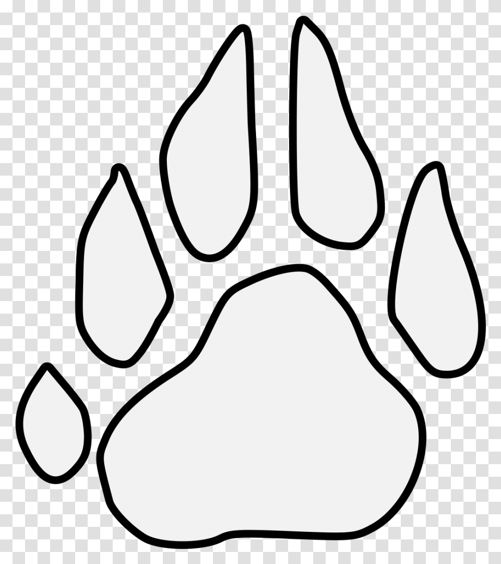 Pawprint Traceable Heraldic Art Line Art, Hand, Stencil, Fist Transparent Png