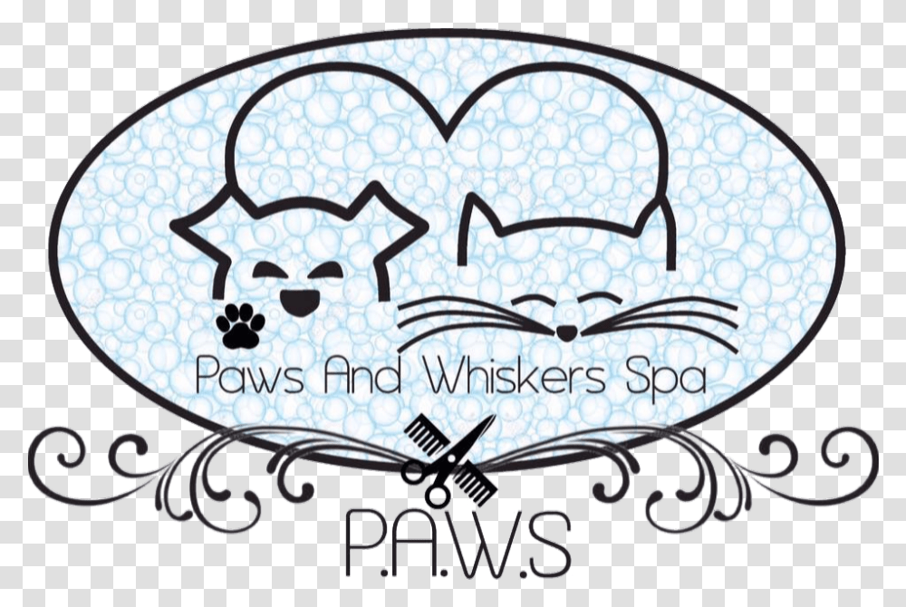 Paws And Whiskers Spa Scroll Line, Doodle, Drawing, Art, Text Transparent Png