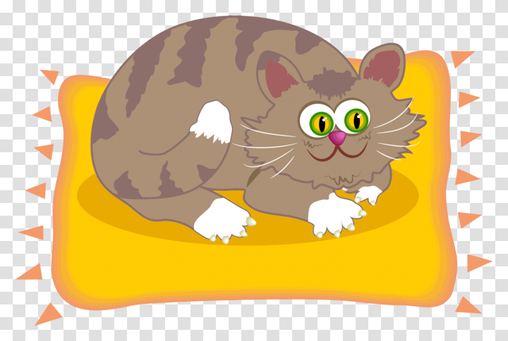 Pawsmall To Medium Sized Catskitten Cat On A Mat Clipart, Mammal, Animal, Pet, Rodent Transparent Png