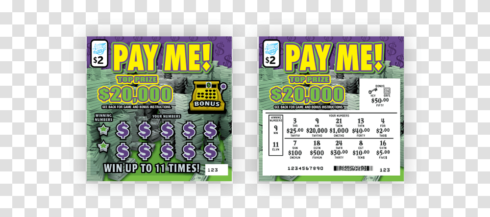 Pay Me Illinois Lottery, Paper, Ticket, Pac Man Transparent Png