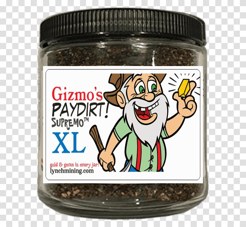 Paydirt Supremo Xl Gold Gems Cartoon, Food, Label, Text, Relish Transparent Png