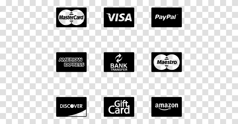 Payment Icons Credit Card Icons Black And White, Gray, World Of Warcraft Transparent Png