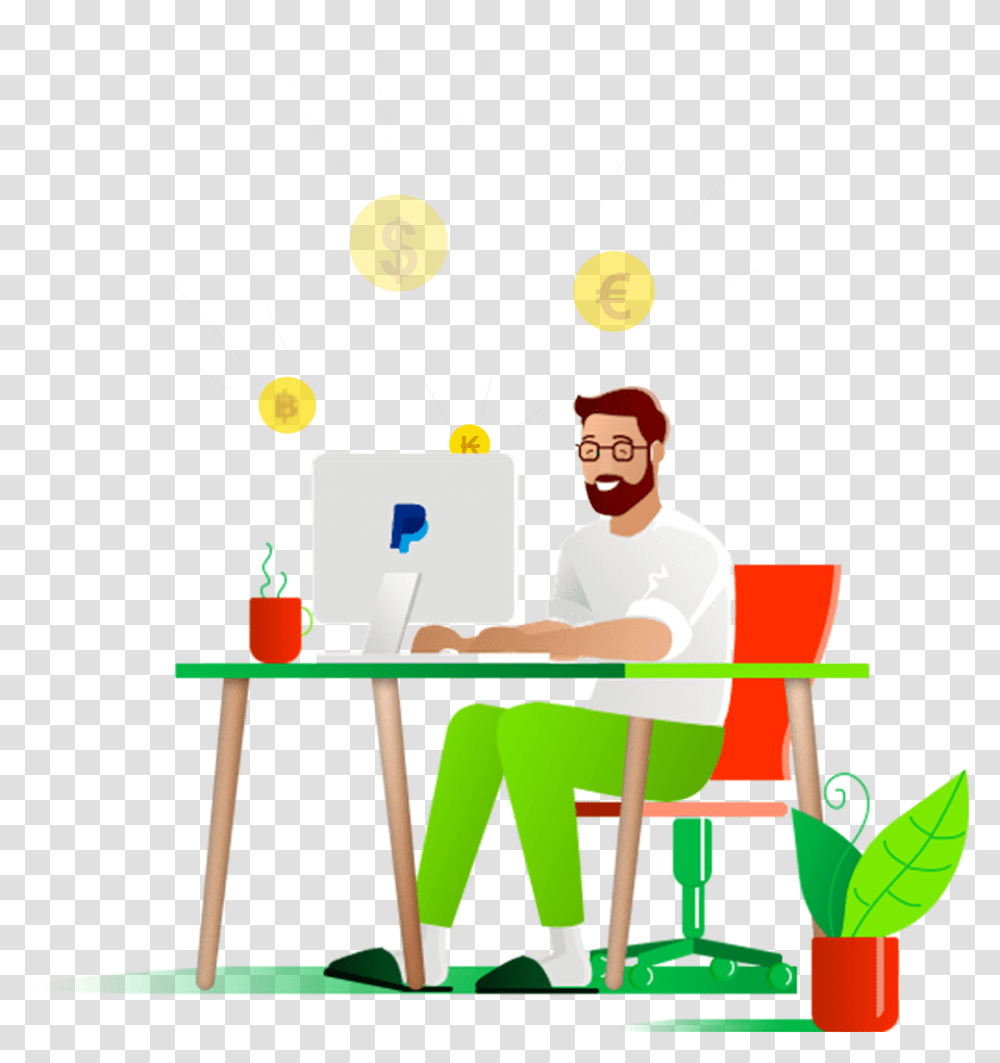 Paypal 1 Freelance Photo, Person, Human, Sitting, Juggling Transparent Png