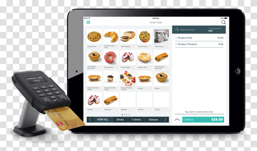 Paypal Image Pos For Coffee Shop, Computer, Electronics, Tablet Computer Transparent Png