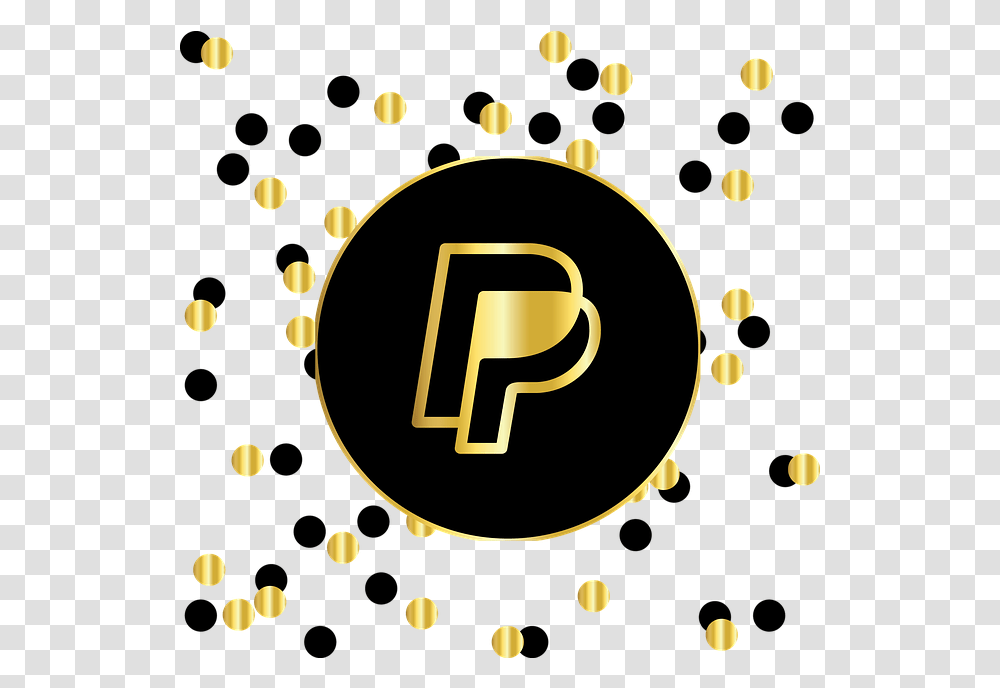 Paypal Venmo Zelle Facebook Icons Black And Gold, Confetti, Paper, Text, Symbol Transparent Png