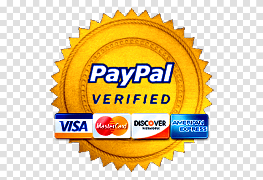 Paypal Verified Seal Hd Paypal Verified Icon, Text, Label, Gold, Logo Transparent Png