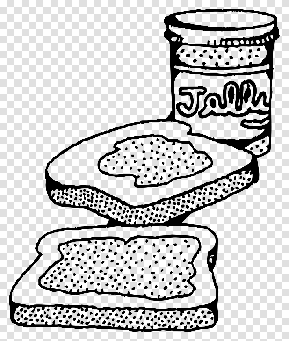 Pbampj Sandwich Clip Arts Peanut Butter And Jelly Sandwich Clip Art Black And, Gray Transparent Png