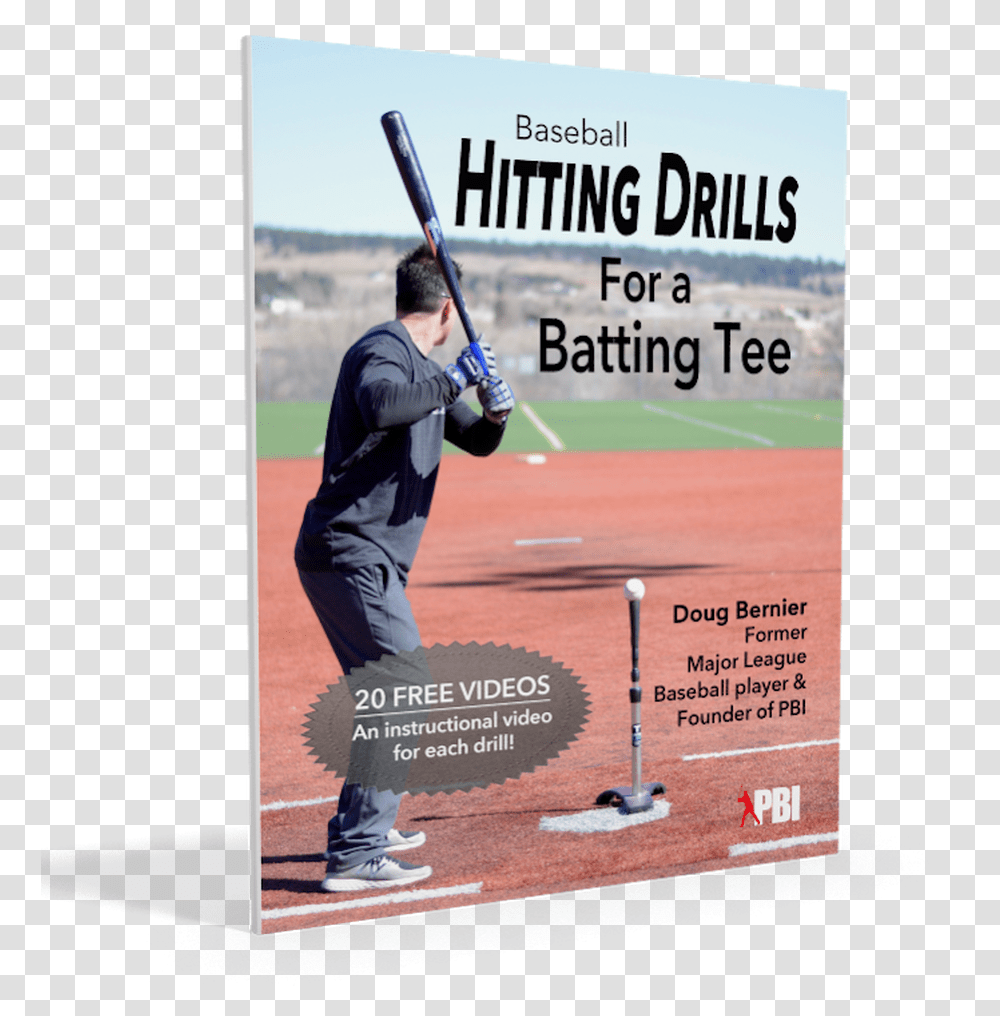 Pbi Batting Tee Drills Book Baseball Hitting Drills For A Batting Tee Practice, Baseball Bat, Team Sport, Person, People Transparent Png