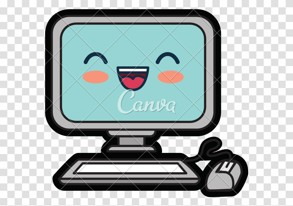 Pc Cartoon Cute Picture Of Computer, Electronics, Monitor, Screen, Display Transparent Png