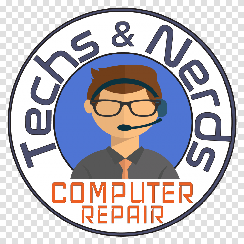 Pc Clipart Computer Nerd Circle, Logo, Trademark, Label Transparent Png