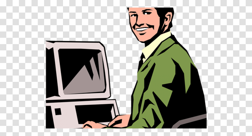 Pc Clipart Computer Science Student, Person, Monitor, Screen, Electronics Transparent Png