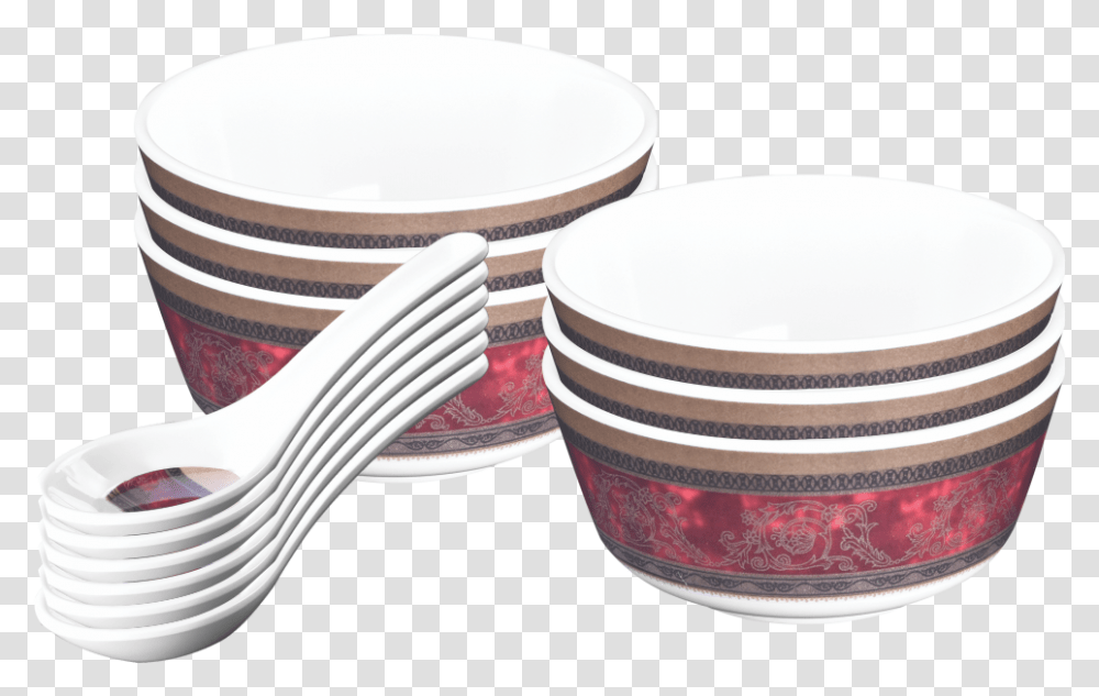 Pc Rnd Gold Soup Bowl Wspoon Set Ceramic, Mixing Bowl, Pottery, Porcelain Transparent Png