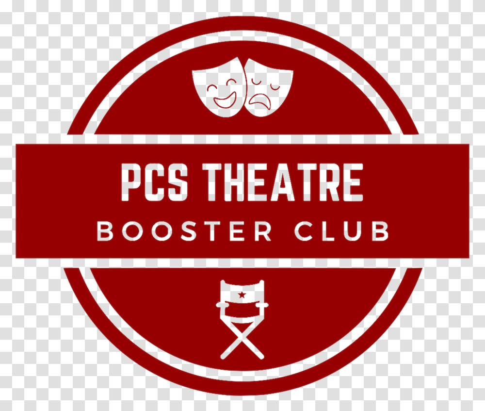 Pcs Theatre Booster Club Logo Red Emblem, Trademark, Label Transparent Png