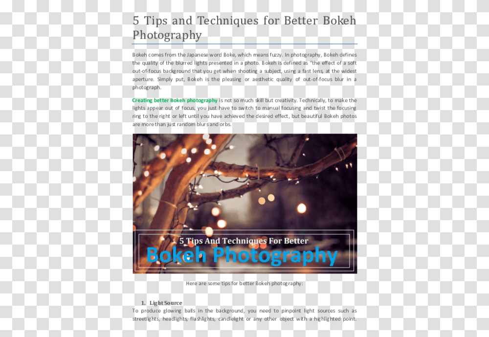 Pdf 5 Tips And Techniques For Better Bokeh Photography Christmas, Flyer, Poster, Paper, Advertisement Transparent Png