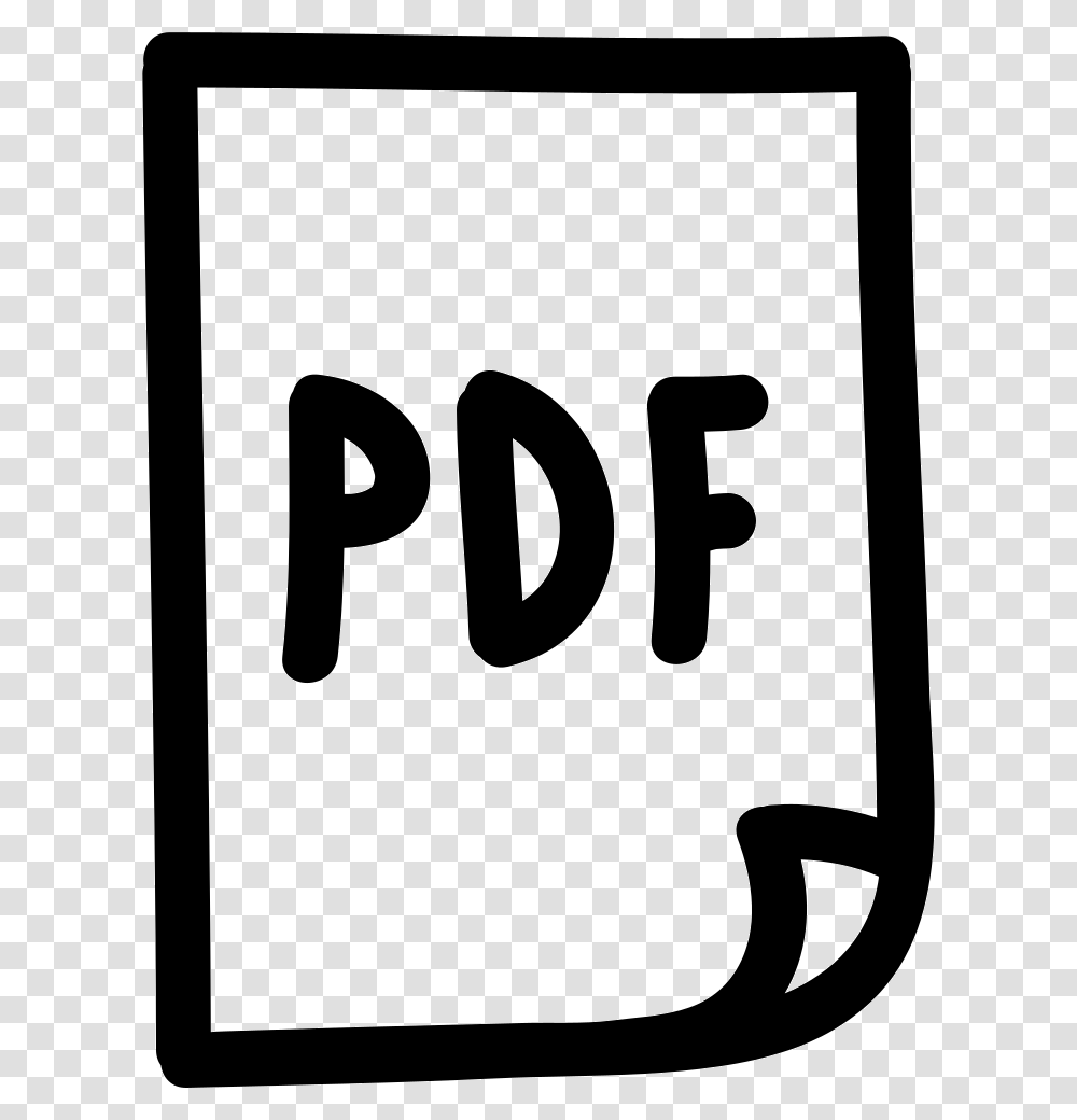 Pdf File Hand Drawn Symbol Drawn Pdf Icon, Number, Stencil, Label Transparent Png