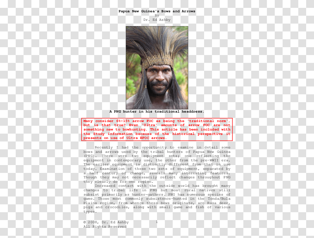 Pdf Papua New Guinea's Bows And Arrows By Dr Ed Ashby Turban, Face, Person, Beard, Photography Transparent Png