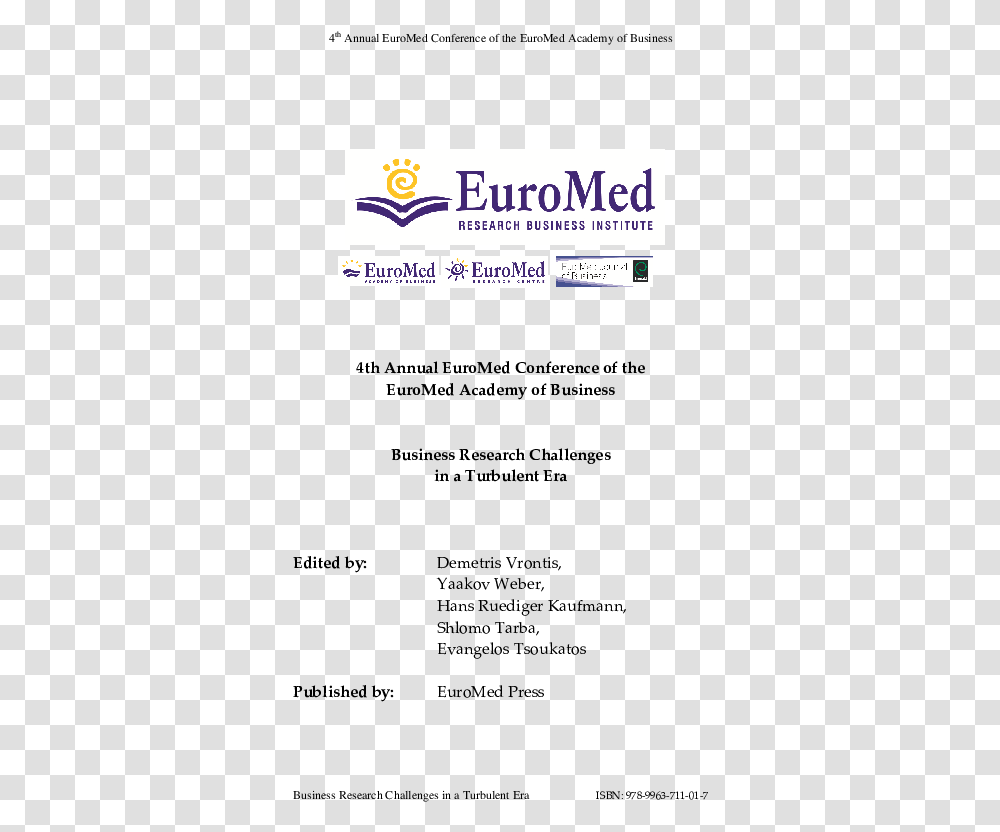 Pdf Proceedings Of The 4th Annual Euromed Conference Final Language, Text, Screen, Electronics, Symbol Transparent Png