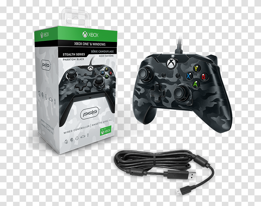 Pdp Wired Controller Xbox One Controller Black Camo, Electronics, Joystick, Adapter Transparent Png