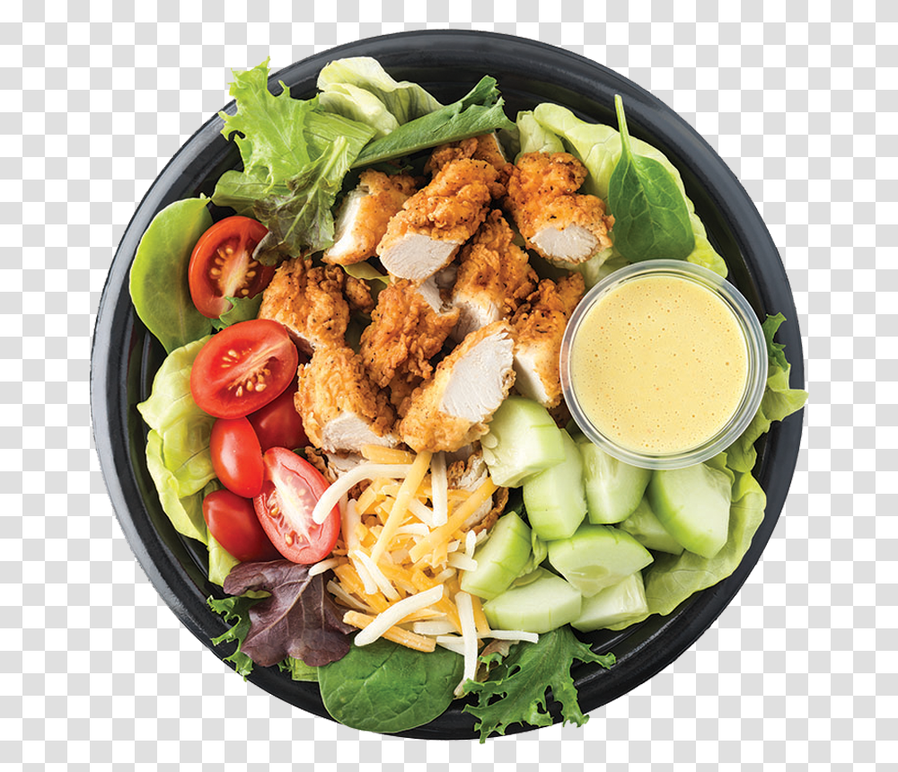Pdq Crispy Chicken Salad, Dish, Meal, Food, Platter Transparent Png
