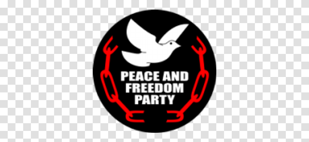 Peace And Freedom Party Peace And Freedom Party Logo, Text, Bird, Animal, Symbol Transparent Png