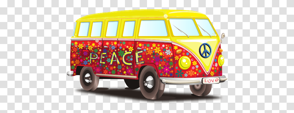 Peace And Love Vw Bus 555px Love And Peace Bus, Fire Truck, Vehicle, Transportation, Van Transparent Png