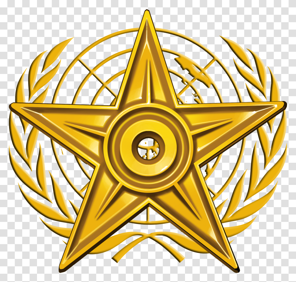 Peace Barnstar Hires, Gold, Star Symbol, Logo Transparent Png