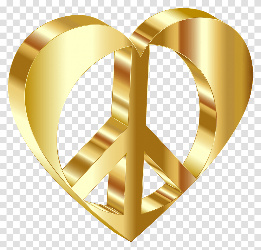 Peace Heart Mark Ii Gold Variation Icons, Tape, Gold Medal, Trophy, Buckle Transparent Png