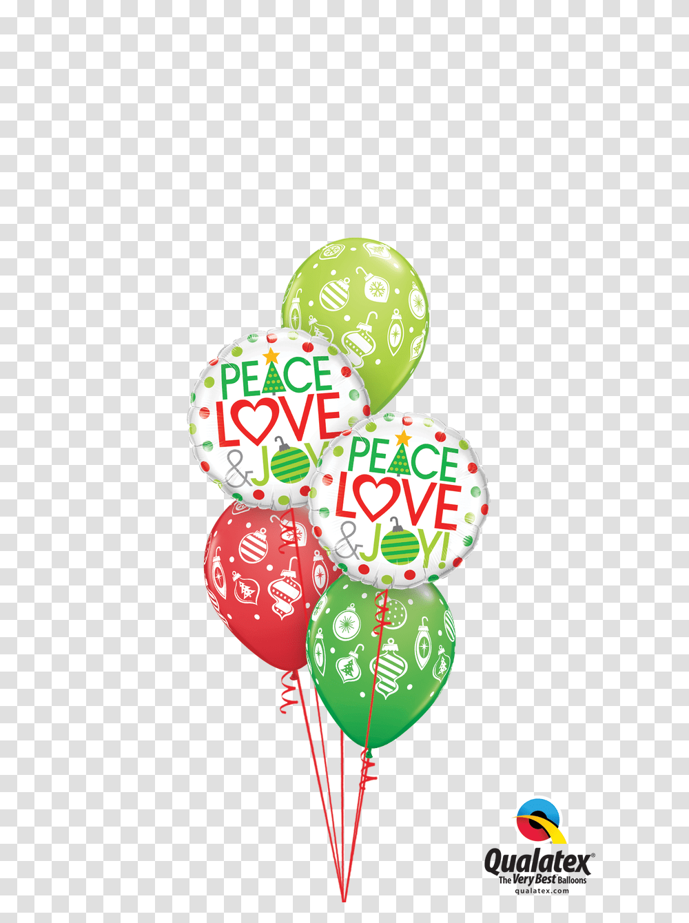 Peace Love Amp Christmas Joy Bouquet Qualatex, Ball, Balloon, Confetti, Paper Transparent Png