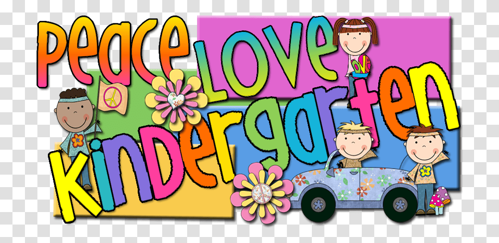Peace Love And Kindergarten Cartoon, Label, Sticker Transparent Png