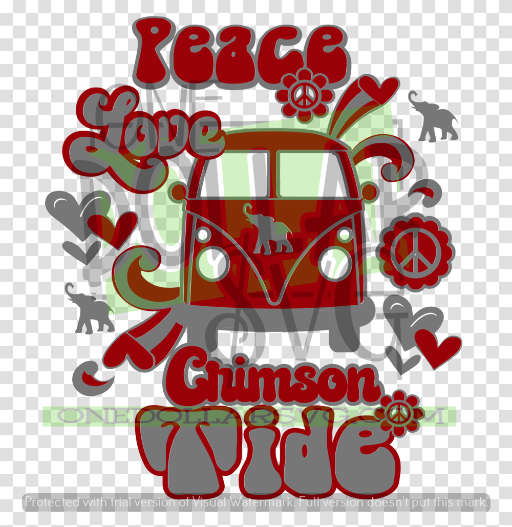 Peace Love Crimson Tide Language, Label, Text, Poster, Advertisement Transparent Png