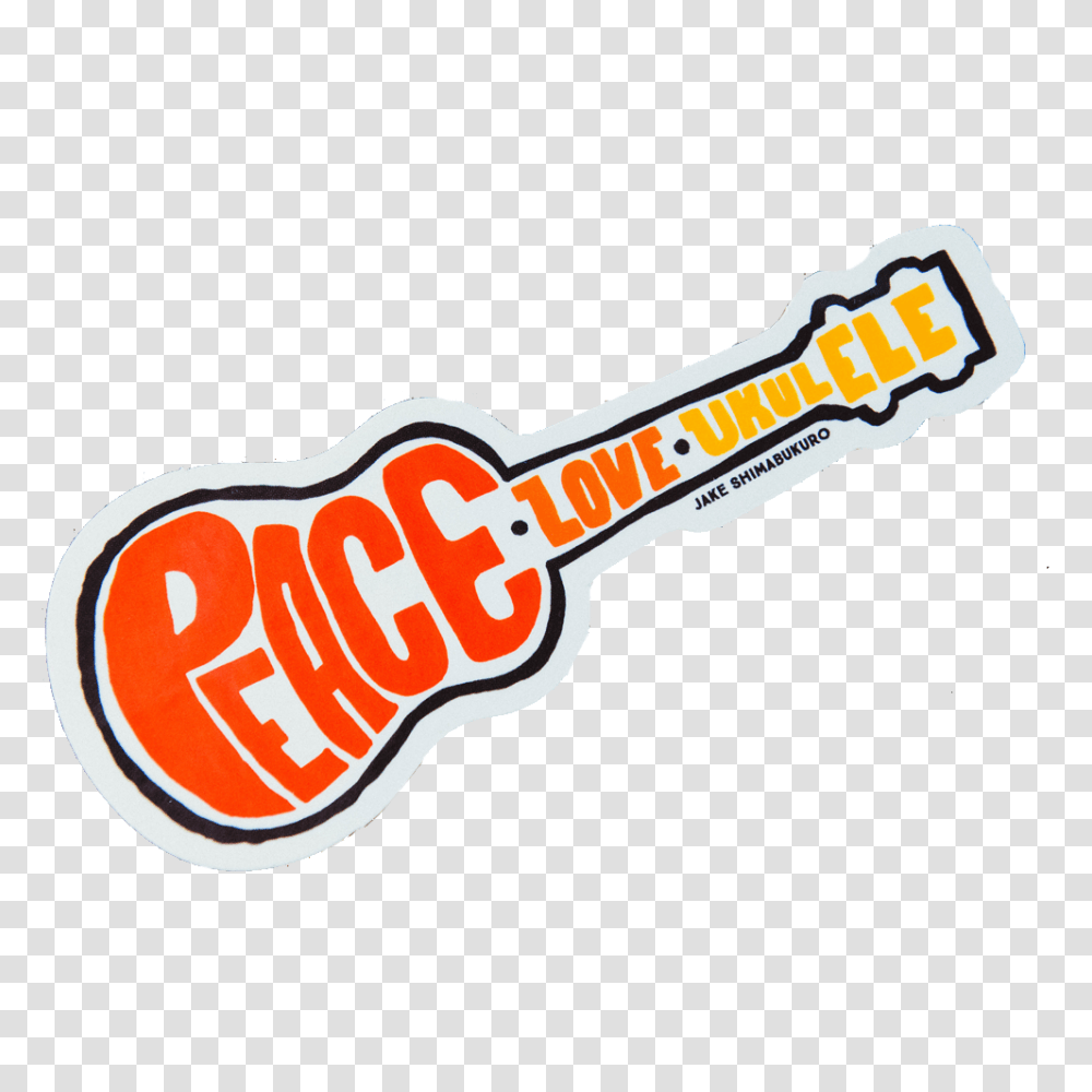 Peace Love Ukulele Sticker Jake Shimabukuro Official Merchandise, Leisure Activities, Guitar, Musical Instrument, Ketchup Transparent Png