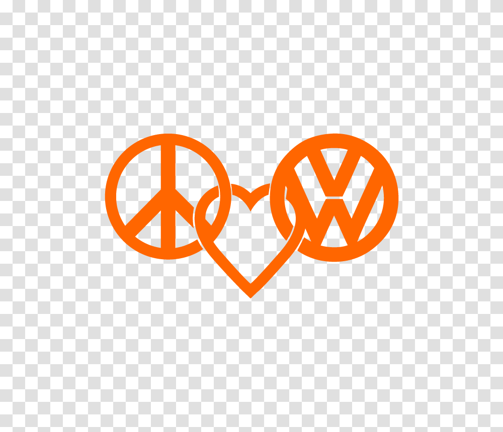 Peace Love Vw Logo Decal Sticker In Orange Banksy Clipart Volkswagen Black Logo Vector, Symbol, Trademark, First Aid, Text Transparent Png