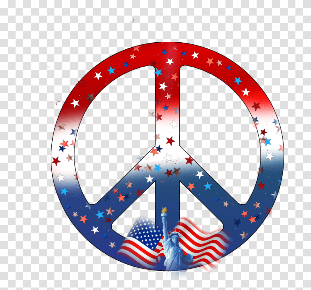 Peace Peacesign Red White Blue Starsstatueofliberty Circle, Logo, Trademark, Star Symbol Transparent Png