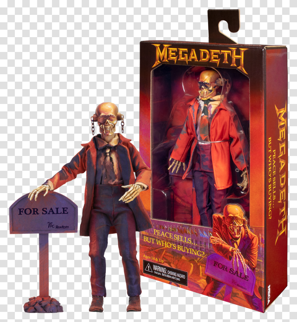 Peace Sells But Whos Buying Vic Rattlehead Clothed Vic Rattlehead Figure, Person, Advertisement, Figurine, Poster Transparent Png