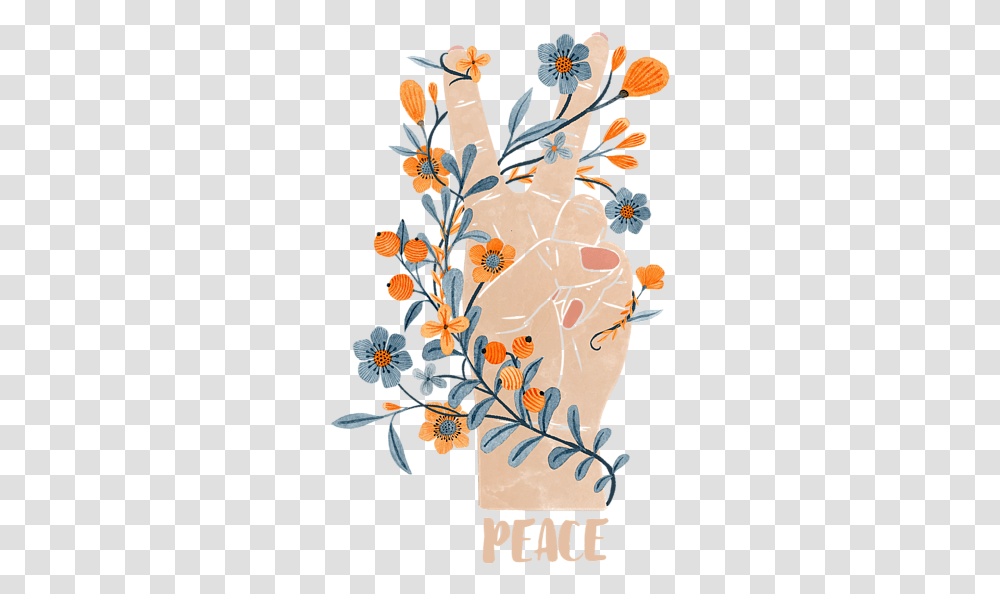 Peace Sign And Flowers, Floral Design, Pattern Transparent Png