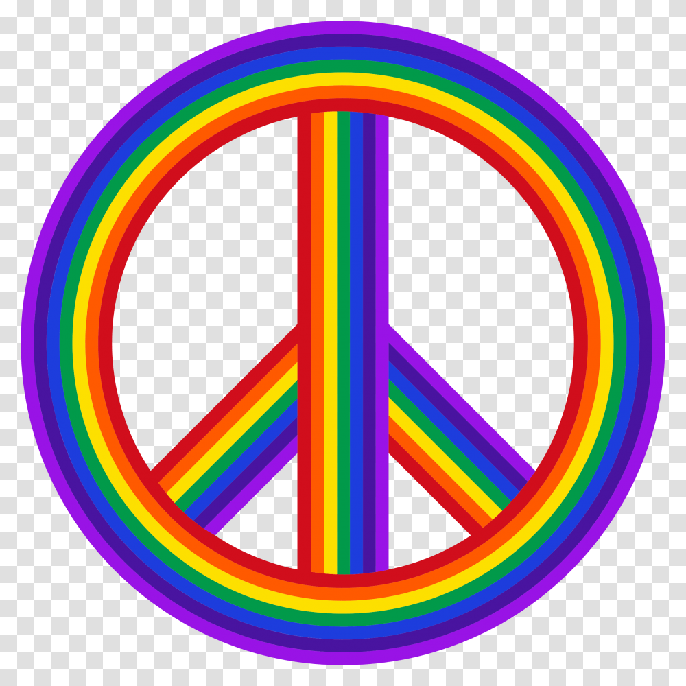 Peace Sign Clipart Rainbow, Light, Neon Transparent Png