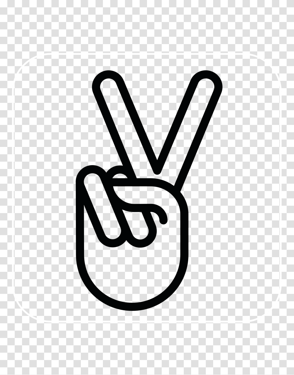 Peace Sign Clipart Two Finger, Shovel, Tool, Stencil Transparent Png